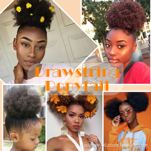 Drawstring Ponytail Extensions ForWomen Synthetic Wig Afro Hair 8Inches High Quality Kinky Straight Ponytail Long Hair ponytail